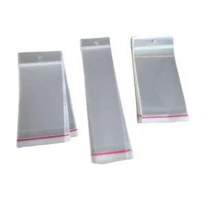 Custom Logo Clear OPP Transparent Plastic Self-adhesive Header Bags with Hanging Hole for Jewelry Gift and Photo Frame