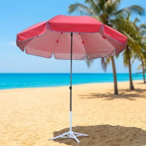 Custom Logo Commercial Beach Parasol Large Waterproof UV Block Foldable Outdoor Patio Sun Umbrella for Yard Bistro