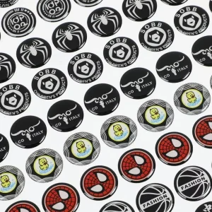 Custom Logo Crystal Drop Glue Sticker 3D Dome Stickers Epoxy Resin Waterproof Eco-friendly Label