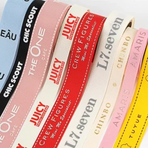 Custom Logo Double Face Satin Polyester Ribbon Printing 3D Personalized Design Ribbon for Gift