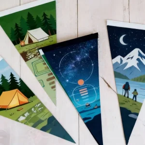 Custom Logo Eco Friendly Felt Pennant Triangle Flag Small Personalized Banner for Independence Day Eco Friendly