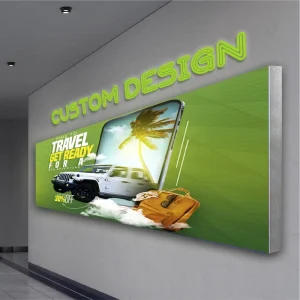 Custom Logo Fabric UV Soft Film Aluminum Profile Frameless LED Lightbox Backlit Display 85 Wall Mounted