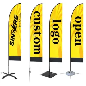 Custom Logo Feather Beach Flag Swooper Teardrop Banner Multi Style for Outdoor Advertising Event Business