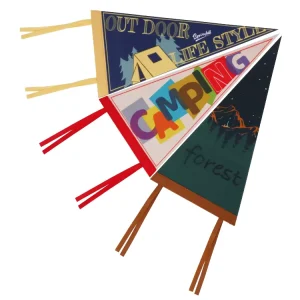 Custom Logo Felt Pennant Banner Camping Flag Atmosphere Hanging Banner Party Decoration Festival Supplies for Outdoor