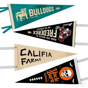 Custom Logo Full Color Felt Pennant Flag Factory Price Thermal Printing Soft Polyester Felt for Advertising and Decor
