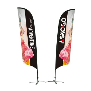 Custom Logo Full Color Printing Feather Beach Teardrop Blade Flag Banner Stylish Pennant for Sale Open Promotion Advertising