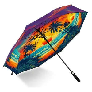 Custom Logo Golf Umbrella Windproof Sun Shade Cover Beach Parasol Umbrella for Garden Golf Cart