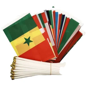 Custom Logo Hand Held Polyester Country and International Flags Mini Flags for Sports and Party Celebrations