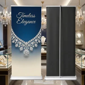 Custom Logo Heavy Duty Roll up Stand Aluminum Retractable Banner with Reinforced Transport Case