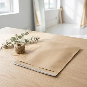 Custom Logo Kraft Shipping Envelope with Peel Self sealing for Artworks Photo Document Professional Office Shipping