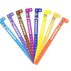 Custom Logo L Shape Fluorescent PVC Wristband Colorful Vinyl Plastic Bracelet for Event Festival