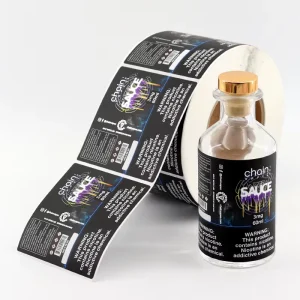 Custom Logo Label Print Product Roll Waterproof Vinyl Sticker Adhesive Label Sticker Packaging Labels for Glass Bottles