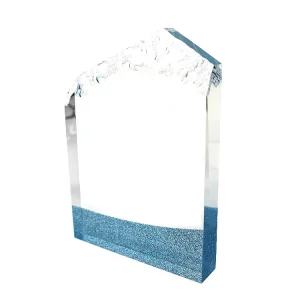 Custom Logo Laser Engraved Glacier Acrylic Award Iceberg Design Crystal Clear Plexiglass Corporate Recognition Trophy