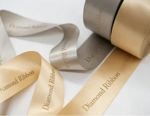 Custom Logo Manufacture Woven Edge Recycled Double Face Satin Ribbon for Gift Wedding Flower Garment Party Decorations Webbing