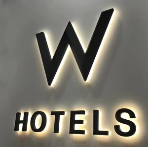 Custom Logo Metal Stainless Steel LED Backlit Sign Waterproof Sunproof Pattern 3D Super Bright Outdoor Commercial Signage