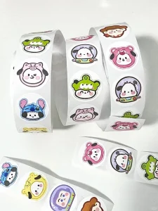 Custom Logo Minimalist Coated Paper Adhesive Labels Waterproof Die Cut Seal Stickers for Multi scene Boutique Gift Packaging