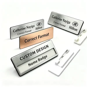 Custom Logo Name Badge Magnetic Closure Hotels Restaurants Retail Staff