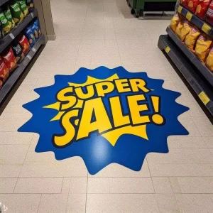 Custom Logo Non slip Waterproof Large Size Self Adhesive Advertising Outdoor Indoor Floor Vinyl Decal Sticker for Promotion