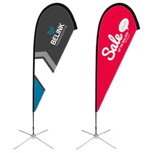 Custom Logo Oxford Fabric Feather Flag Outdoor Advertising Teardrop Banner Wind Resistant