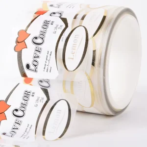 Custom Logo PVC Vinyl Transparent Clear Label Sticker for Packaging Labels