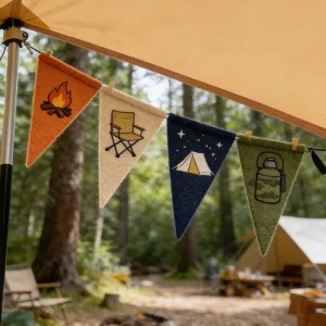 Custom Logo Polyester Felt Pennant Flags Easter Party Decorations