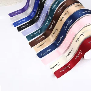Custom Logo Polyester Satin Ribbon Rolls for Packing Decoration Printing