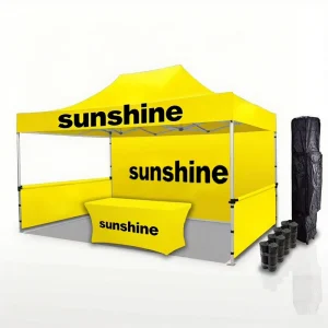 Custom Logo Pop up Canopy Tent 10×20 Waterproof Instant Shelter Outdoor Event Market Stall