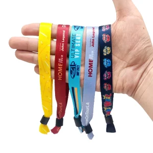 Custom Logo Printed Cloth Festival Fabric Promotional Wristband for Event