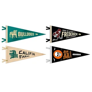 Custom Logo Printed Polyester Felt Pennant Flag Premium Material Exquisite Workmanship Waterproof Durable Advertising Display