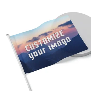 Custom Logo Printed Polyester Flag Mini Handheld Hanging Flag with Digital Printing for Event