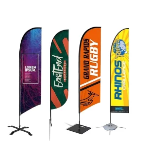 Custom Logo Printed Real Estate Open House Feather Flag Outdoor Double Sided Advertising Swooper Banner Sign