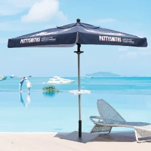 Custom Logo Printed Stainless Steel & Aluminum 7.5FT 9FT Outdoor Advertising Sun Shade Garden Beach Umbrella