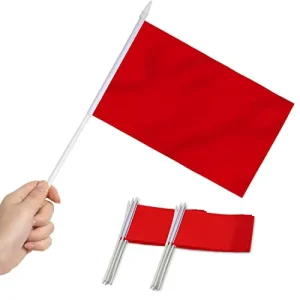 Custom Logo Promotional Hand Held Mini Flag Polyester Fade Resistant Vivid Colors Portable Spear Top 14X21Cm