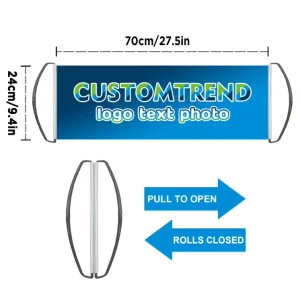 Custom Logo Reusable UV Printed Handheld Retractable Banner Scrolling Flag Pull up Cheer Sign for Promotional Activities