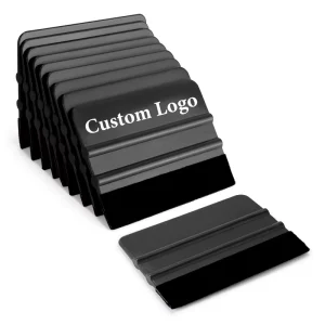 Custom Logo Screen Printing Squeegees Plastic Felt Squeegee Applicator Tools Replaceable Felt Edge Vinyl Film Wrap Kits Set