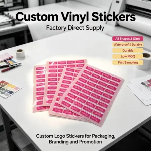 Custom Logo Self Adhesive Sticker Labels Glossy Matte Finish UV Laser Printed Waterproof Vinyl Stickers for Brand Packaging