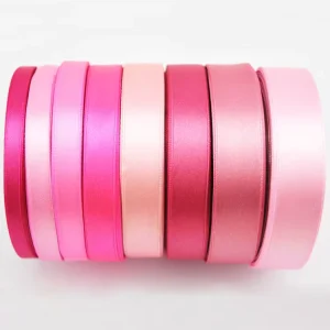 Custom Logo Single Side Solid Blank Printed Satin Ribbon