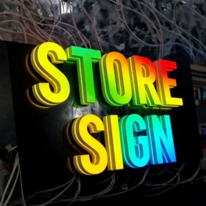 Custom Logo Stainless Steel Metal Signage Remote Control LED Light Board Indoor Outdoor Waterproof IP54 Advertising Hospitals