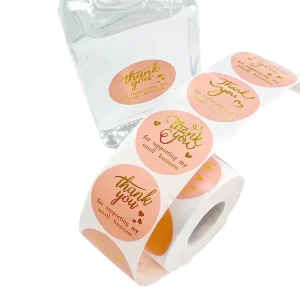 Custom Logo Sticker Printed Roll Plastic Waterproof Synthetic Paper Adhesive Vinyl PVC Round Circle Brand Logo Sticker
