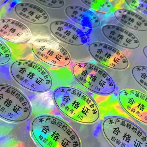 Custom Logo Text Gold Certificate Seals Stickers Waterproof Hologram Vinyl Adhesive Labels Packaging Certificates