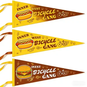 Custom Logo Triangle Polyester Felt Pennant Flags Banners Waterproof Durable Full Color Printing for Sports and Promotions