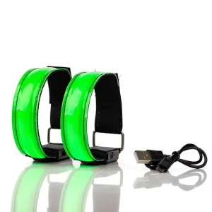 Custom Logo USB Rechargeable LED Glow Arm Band Flashing Safety Light Armband for Running Party
