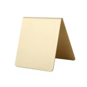 Custom Logo V Shape Polished Brass Table Sign Stand 4cm Metal Table Number Holder for Restaurant Hotel Bar
