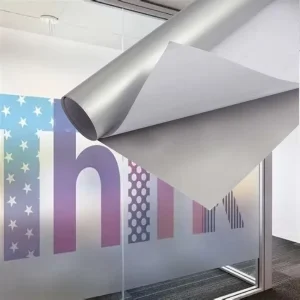 Custom Logo Vinyl Window Frosting Film Adhesive Office Privacy Frosted Glass Sticker for Commercial Space Wall