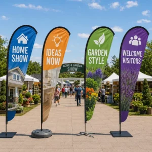 Custom Logo Water Drop Flag High Resolution Outdoor Promotional Flag with Adjustable Telescopic Flagpole