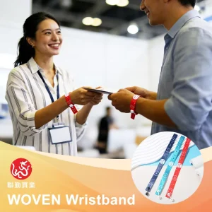 Custom Logo Waterproof Tear Resistant Fabric Woven Wristbands for Events Trade Show Exhibition ID