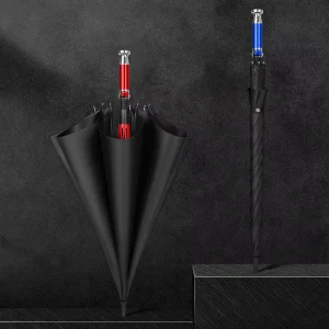 Custom Logo Windproof Golf Umbrella Water Repellent UV Protection Elegant Handle Oversized Parasol for VIP Reception Branding