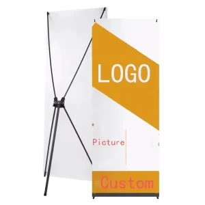 Custom Logo X Banner Stand Portable Aluminum Frame for Outdoor Advertising Promotion