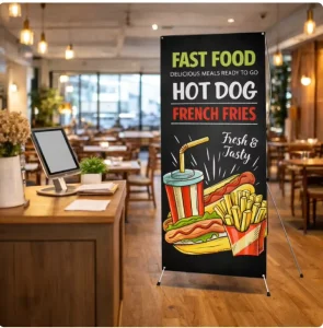 Custom Logo X Banner Stand Set Iron Frame Printed Fabric Banner Trade Show Event Promotion 7 Days Shipping X Banner Stand