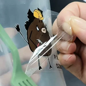 Custom Logo or Pattern Printed Clear Transparent Film UV Transfer Sticker Waterproof Labels for Bottles Cups or Can Lids
